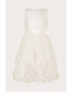 Янтарное платье со стразами и объемной цветочной аппликацией, бежевый Monsoon