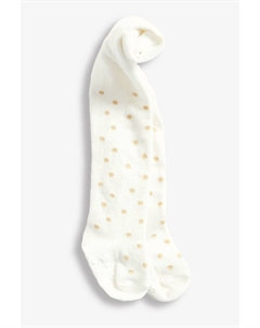 Блестящие колготки в горошек, бежевый Jojo maman bébé