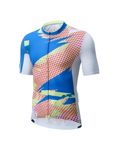 Кофта мужская велосипедная тонкая с коротким рукавом, синий Mountainpeak