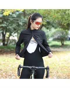 Женская ветровка для велоспорта тонкая сверхлегкая на молнии, черный Mountainpeak