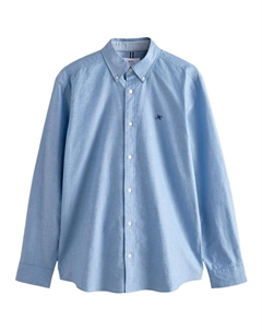 Приталенная рубашка на пуговицах, светло-синий Next