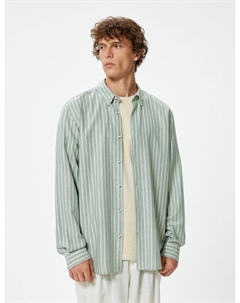 Рубашка обычного кроя на пуговицах, пастельный зеленый Koton