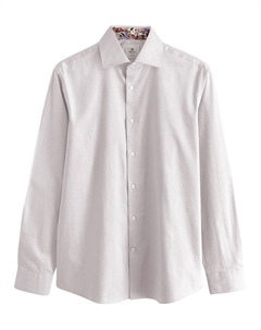 Приталенная рубашка на пуговицах, светло-серый Next