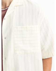 Удобная рубашка на пуговицах, белый Pull & bear