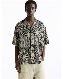 Удобная рубашка на пуговицах, черный Pull & bear