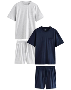 Короткая пижама, цвет Navy/mottled grey Next
