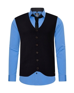 Приталенная рубашка на пуговицах, синий Rusty neal