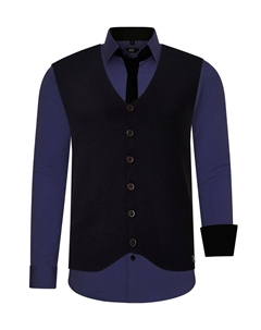 Приталенная рубашка на пуговицах, цвет Night blue/Dark blue Rusty neal