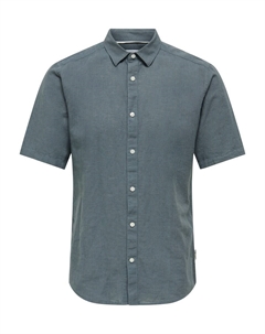 Приталенная рубашка на пуговицах ONSCAIDEN, цвет Cyan blue Only & sons