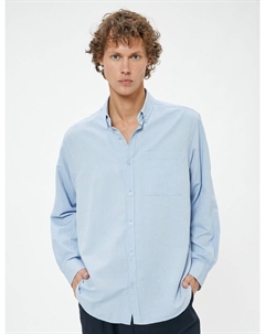 Рубашка обычного кроя на пуговицах, светло-синий Koton