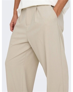 Обычные брюки в складку спереди DAVE, серый Only & sons