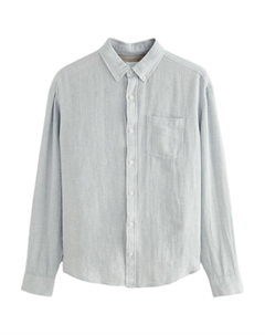 Рубашка обычного кроя на пуговицах, светло-серый Next