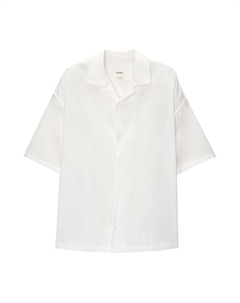 Удобная рубашка на пуговицах, белый Pull & bear