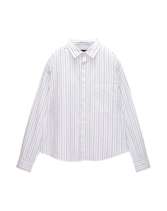 Удобная рубашка на пуговицах, белый Pull & bear