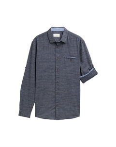 Рубашка обычного кроя на пуговицах, темно-синий Tom tailor