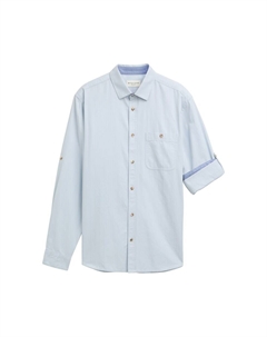 Рубашка обычного кроя на пуговицах, светло-синий Tom tailor