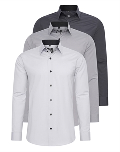 Приталенная рубашка на пуговицах, цвет Grey/Anthracite/Light grey Rusty neal