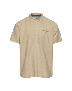 Рубашка повседневная, стандартного кроя, короткий рукав, воротник стойка, мужская, цвет 18 Sand Camel active