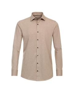 Мужская деловая рубашка однотонного современного кроя, светло-коричневый Venti