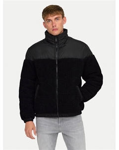 Пуховик стандартного кроя, черный Only & sons