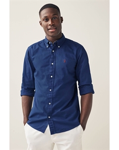 Оксфордская рубашка с длинными рукавами, синий Next