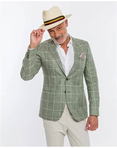 Мужской мягкий пиджак в сетку светло-оливкового цвета, светло-зеленый Wickett jones