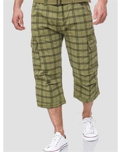 Шорты карго николас в клетку, зеленый Indicode