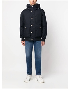 Пуховик с капюшоном, синий Woolrich