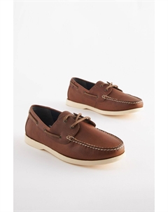 Кожаные мокасины, коричневый Next