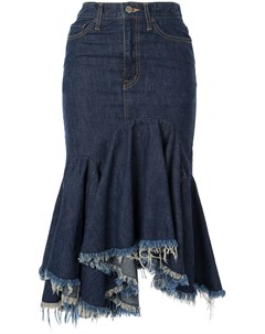 Facetasm джинсовая юбка с необработанным краем 1 синий Facetasm