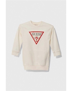 Детское хлопковое платье, бежевый Guess