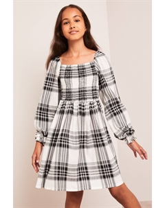 Клетчатое платье с рюшами, черный Lipsy