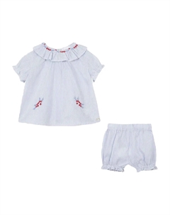 Короткий хлопковый комплект, синий Tartine et chocolat