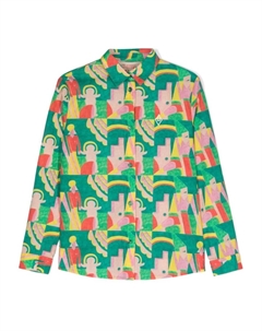 Рубашка Wolf с абстрактным принтом, зеленый The animals observatory