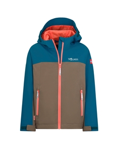 Дождевик Kid's Telemark, цвет Atlantic Blue/Mocca Brown/Glow Orange Trollkids