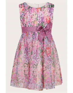 Детское платье из тюля с цветочным принтом без рукавов, розовый Monsoon