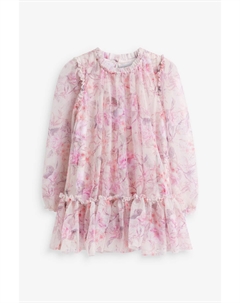 Платье из сетки с длинными рукавами (3 16 лет), розовый Next