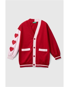 Жакет с рукавами из 100% хлопка в форме сердца, розовый Benetton