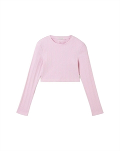 Рубашка с длинным рукавом CROPPED, фиолетовый Tom tailor