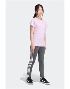 Леггинсы Aeroready с завышенной талией и 3 полосками для занятий спортом, серый Adidas