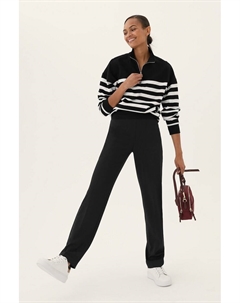 Прямые брюки с завышенной талией, черный Marks & spencer