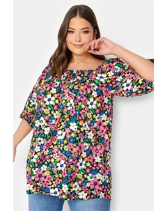 Блузка с рюшами, синий Yours