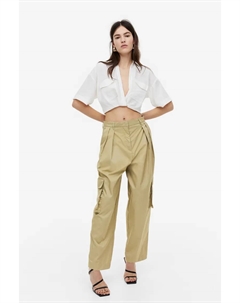 Широкие функциональные брюки , зеленый H&m