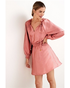 Жаккардовое атласное мини-платье с завязкой на шее, розовый Next