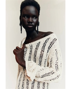 Вязаное платье лесенкой, серый H&m