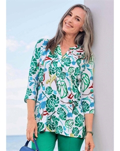 Туника, цвет weiß/grün/gemustert Goldner
