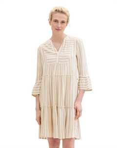 Короткое платье, цвет beige/weiß Tom tailor