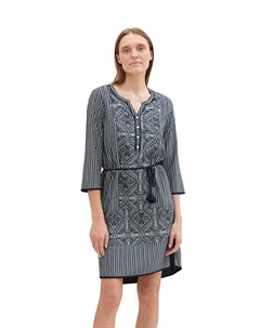 Короткое платье, цвет dunkelblau/weiß Tom tailor