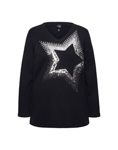 Пуловер, черный Ulla popken