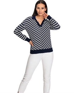 Пуловер, цвет dunkelblau/weiß Heine